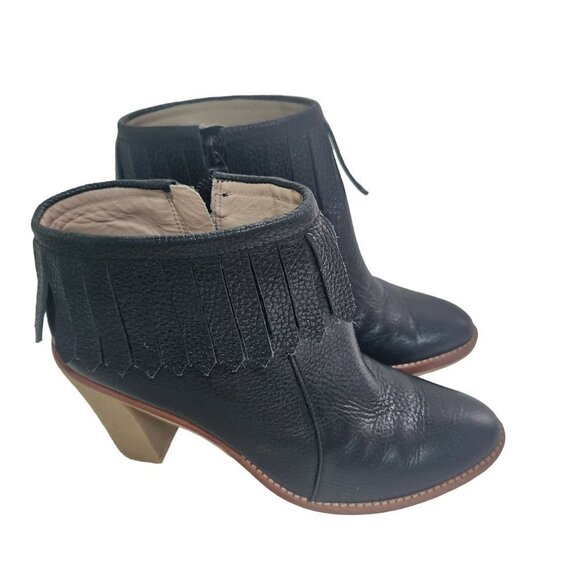 Derek Lam 10 Crosby Monet Bootie Black Pebbled Leather Size 8M - Picture 1 of 8